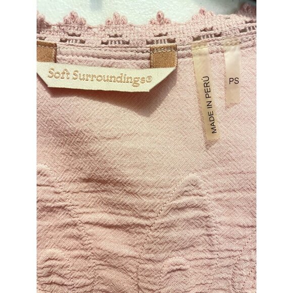 Soft Surroundings Genevieve Embroidered Dusty rose Bohemian Dress Petite Small P - Picture 6 of 6
